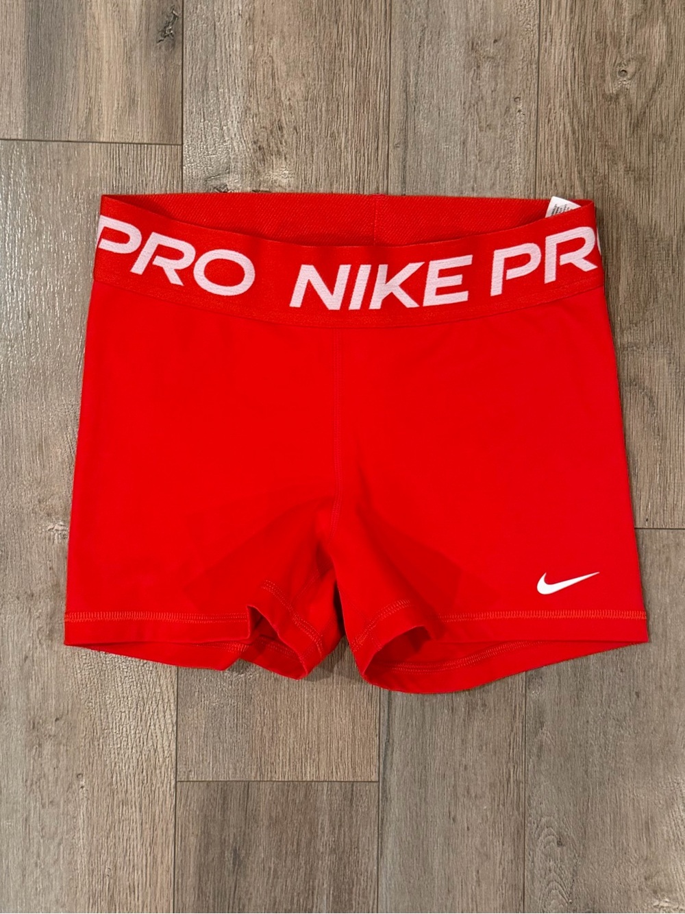 Nike Red Pro Girls' Athletic Stretch Shorts